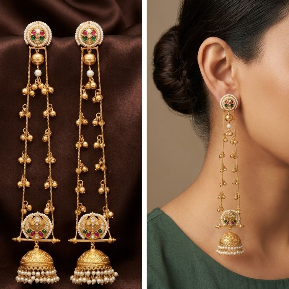 ECE AMBER KASHMIRI EARRINGS