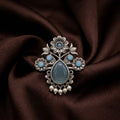 ECE BLUE FLORAL ADJUSTABLE RING