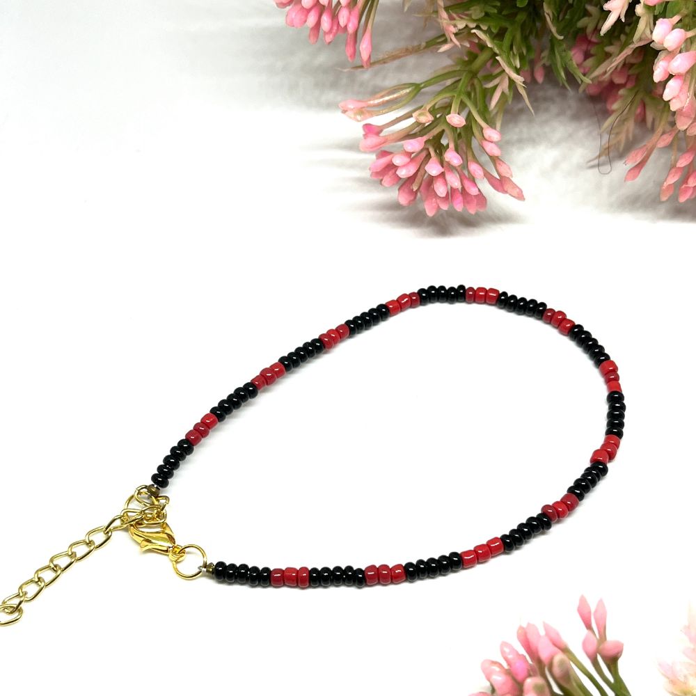 ECW ALEXIS ADJUSTABLE ANKLET - Red, Beads image