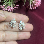 ECW  CRYSTAL LEAF  DAINTY EARRING image 1