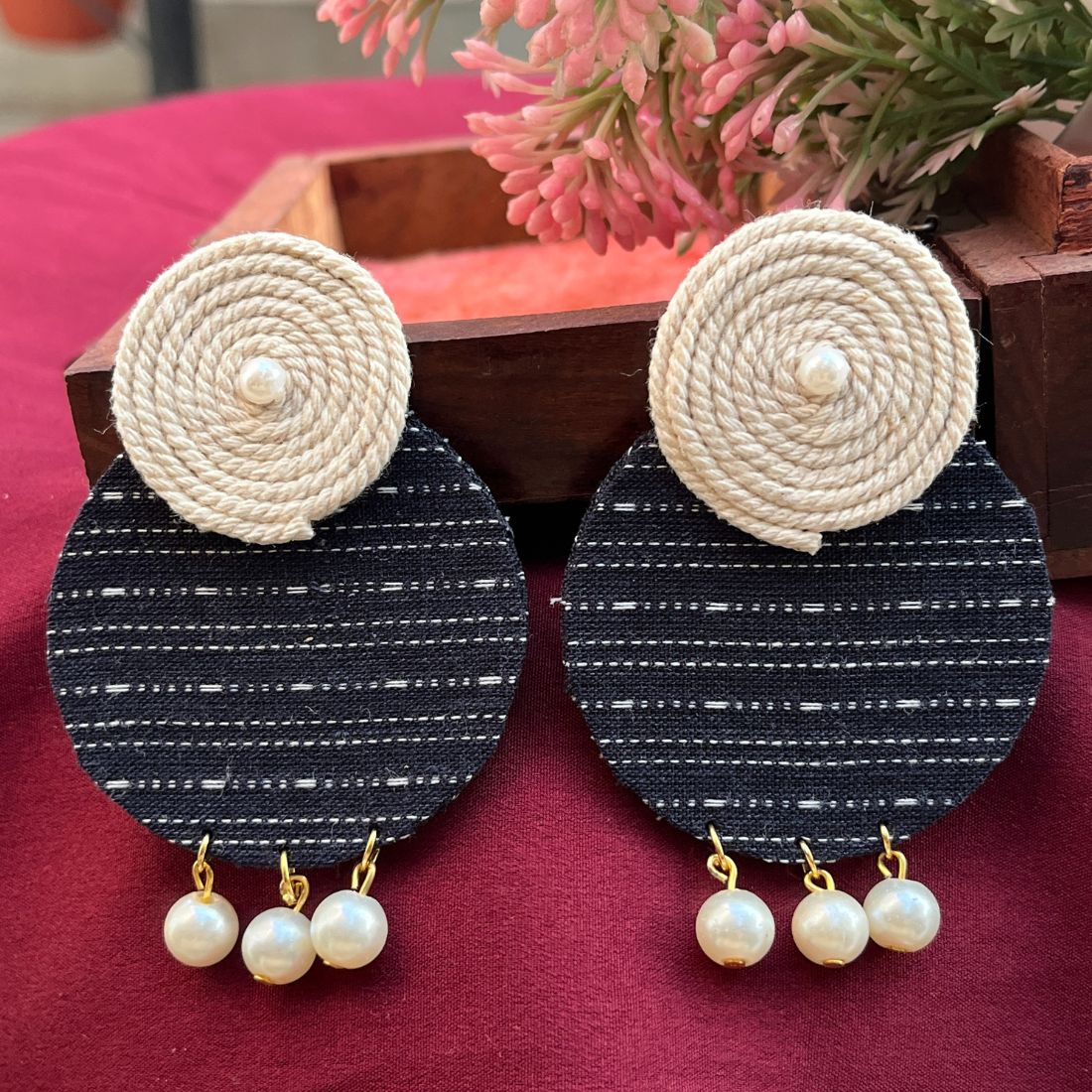 ECE AASHVI HANDLOOM FABRIC EARRINGS image 1