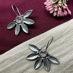 ECE PHOOL EARRING - Silver/Peach, Brass image
