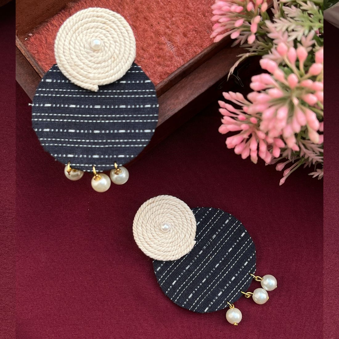 ECE AASHVI HANDLOOM FABRIC EARRINGS image 2