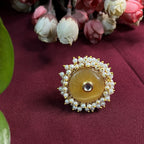 ECE SWATHI ADJUSTABLE RING - Yellow, Brass image