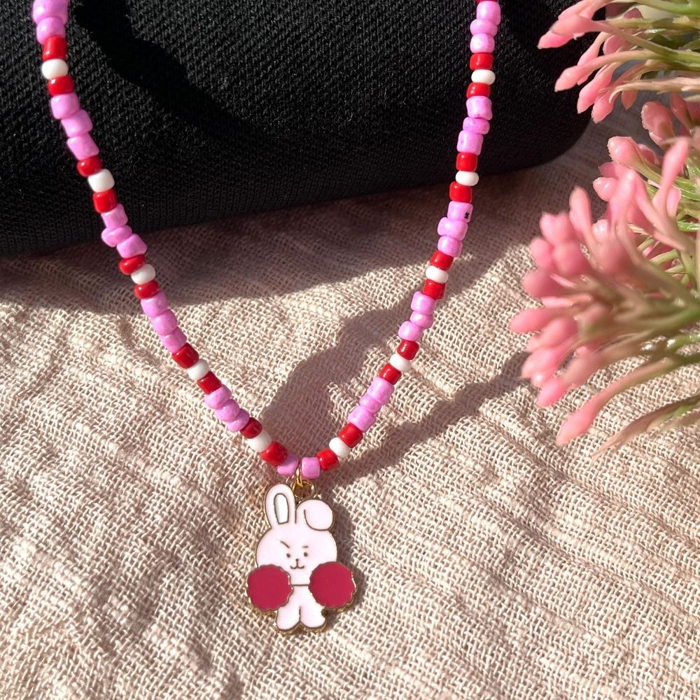 ECW LOVE BEAD NECKLACE - Pink, Beads image