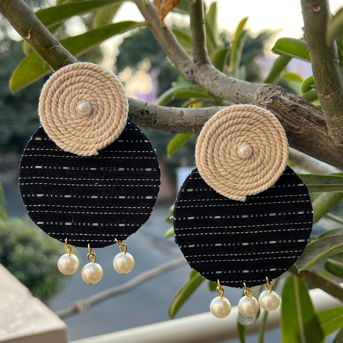 ECE AASHVI HANDLOOM FABRIC EARRINGS image 0