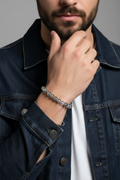 ECM GREY BEADS MEN'S ADJUSTABLE BRACELET