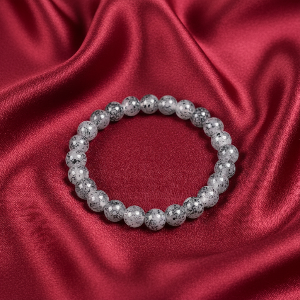 ECM GREY BEADS MEN'S ADJUSTABLE BRACELET