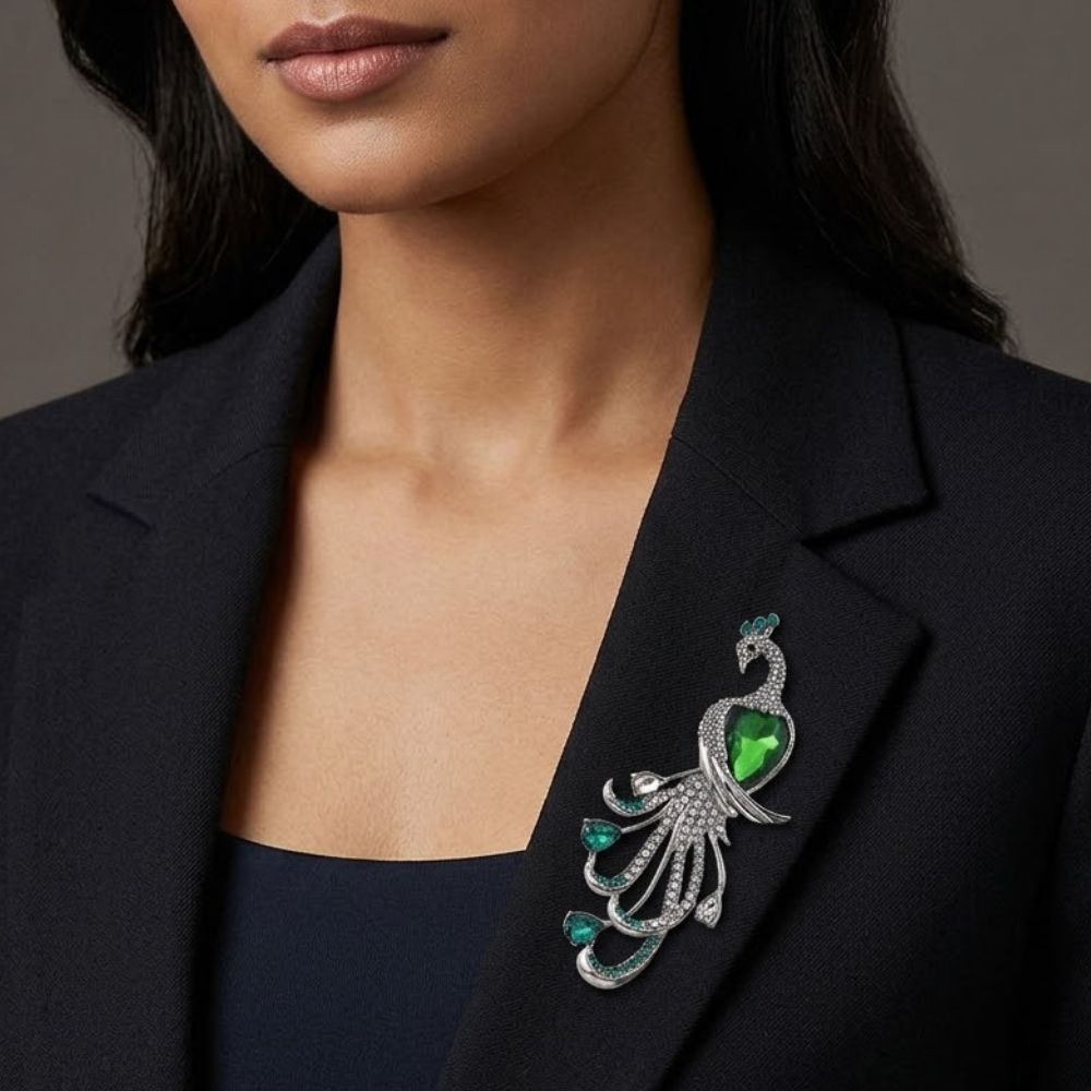 ECW PEACOCK BROOCH