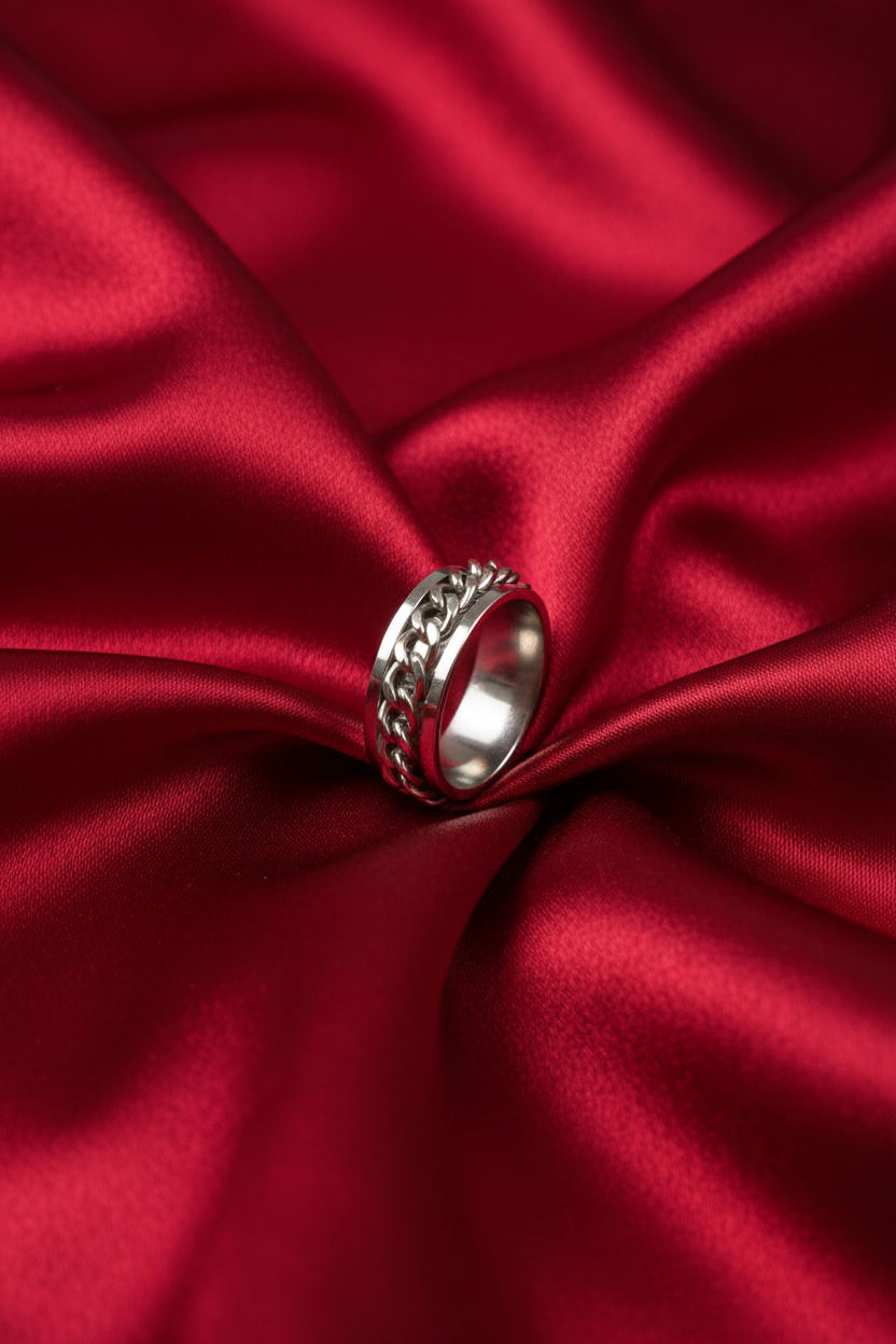 ECM SILVER CHAIN MEN'S RING