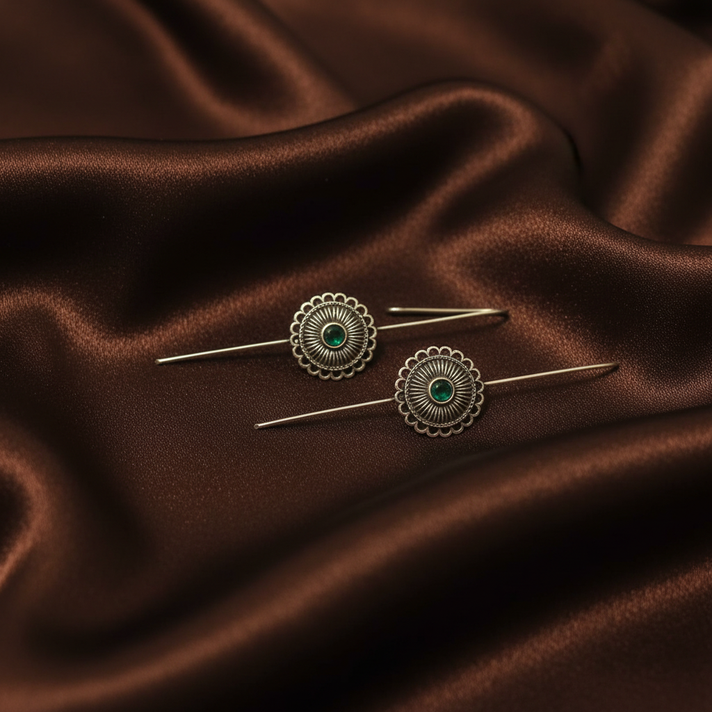 ECE FLORAL NEEDLE EARCUFF EARRINGS