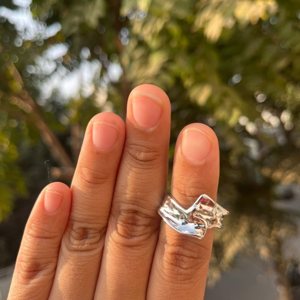 ECW HAMMERED STATEMENT ADJUSTABLE RING image 0