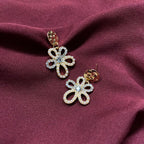 ECW DUAL STONE FLOWER STATEMENT EARRING image 0
