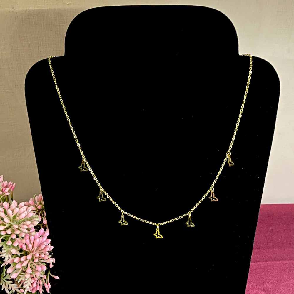 ECW MULTI BUTTERFLY DELICATE NECKLACE image 1