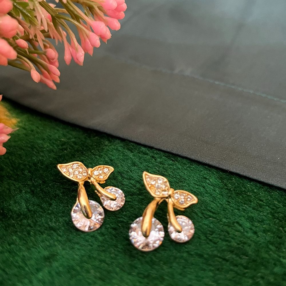 ECW CRYSTAL CHERRY DAINTY EARRING image 0