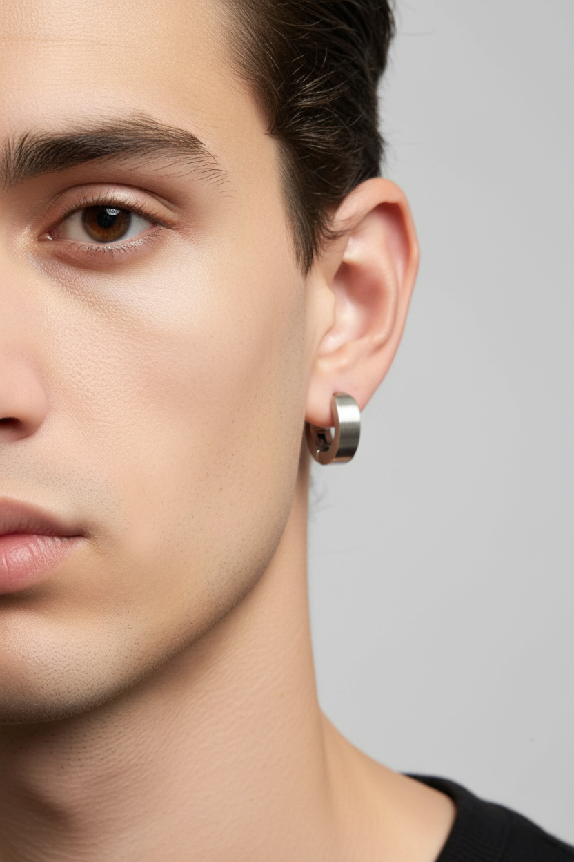 ECM GOLD CLIP ON MEN'S EARRING