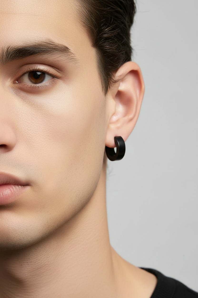 ECM GOLD CLIP ON MEN'S EARRING