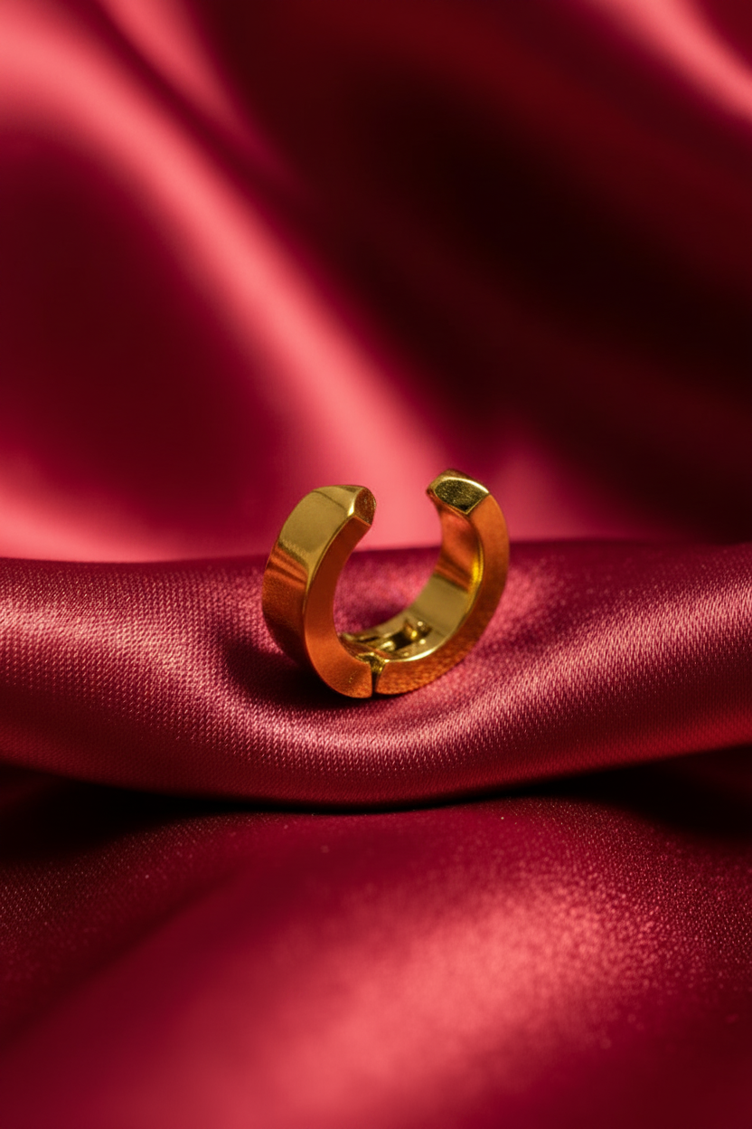 ECM GOLD CLIP ON MEN'S EARRING