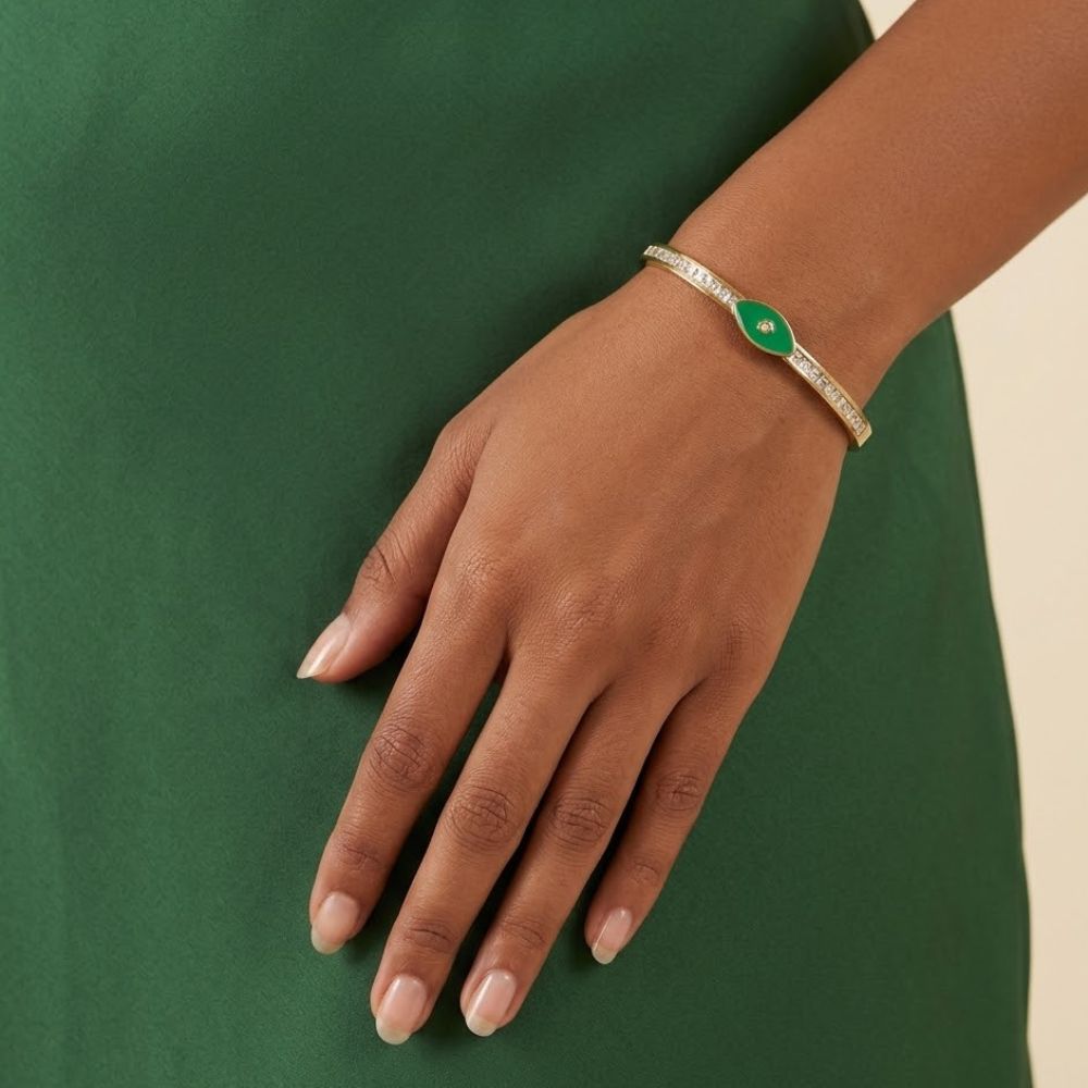 ECW GREEN EVIL EYE BRACELET